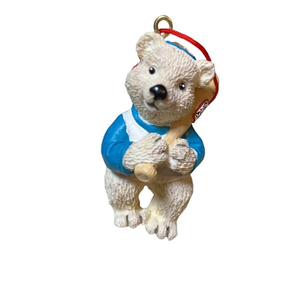 Avon 1998 Sports Baseball Polar Bear Hanging Ornament - Picture 2 of 10